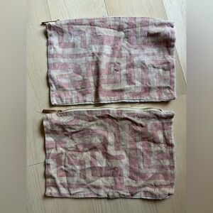 SET of St. Frank Teracotta Classic Kuba Cloth Pillow Cases 16” by 12”